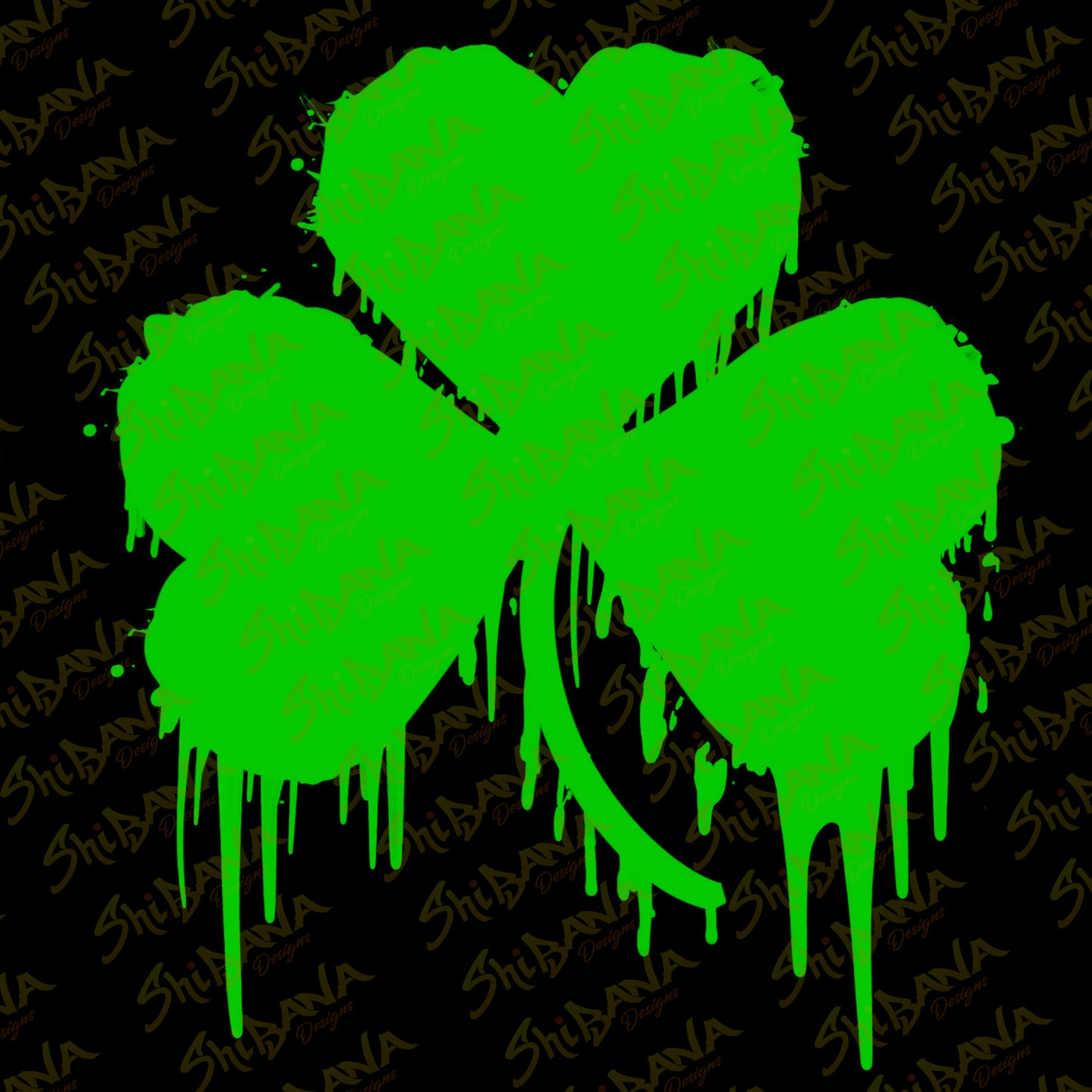 Street Art Irish Clover T-shirt | Saint Patrick's Day Dripping Paint Tee
