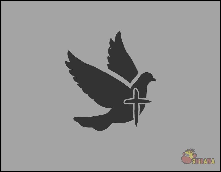 Christian Dove with Cross Decal Sticker