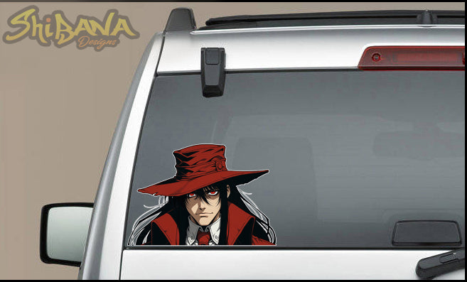 Hellsing Alucard Vampire Peeker Vinyl Sticker | Custom Fan Art Anime Decoration
