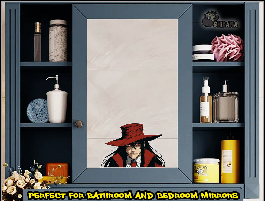Hellsing Alucard Vampire Peeker Vinyl Sticker | Custom Fan Art Anime Decoration