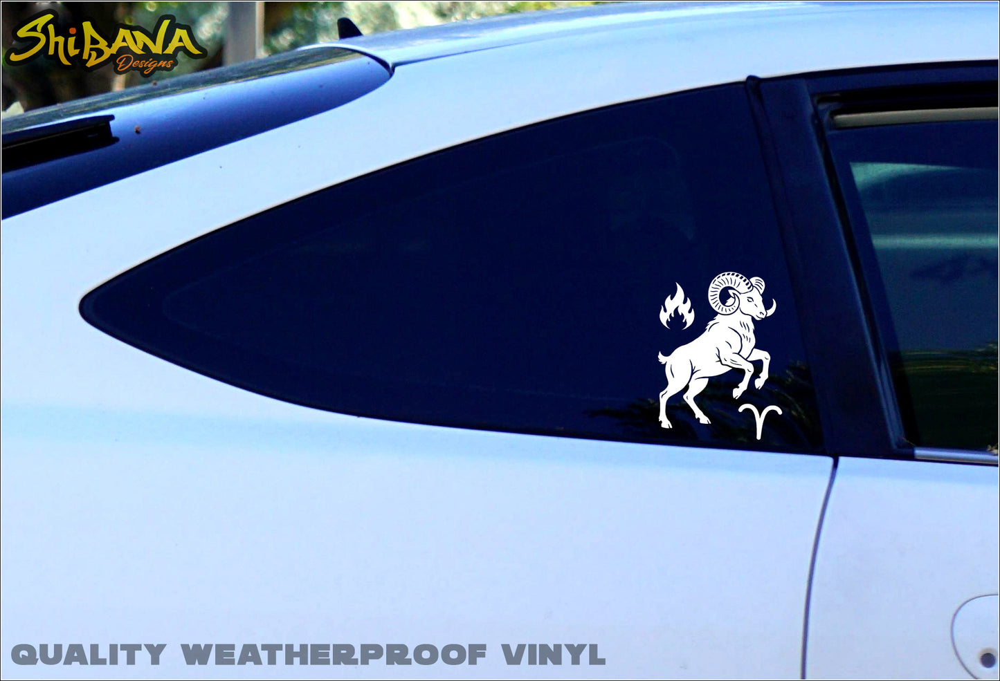 Aries Zodiac Signs and Symbols | Fire Sign + Ram Astrology Vinyl Decal Waterproof Sticker