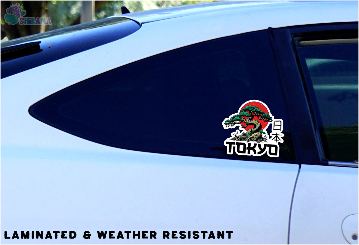 Tokyo Japan Bonzai Tree Vinyl Sticker | Kanji Cultural Art Rising Sun Decoration