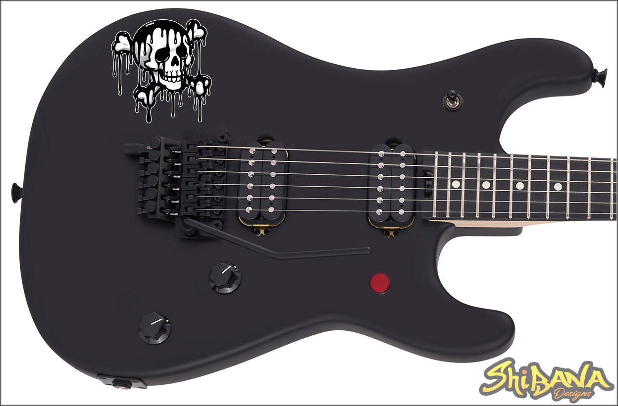 Dripping Crossbones Skull Vinyl Sticker | Laminated Cut-Out Decoration