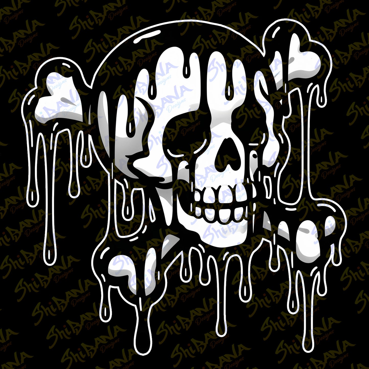 Dripping Crossbones Skull Vinyl Sticker | Laminated Cut-Out Decoration