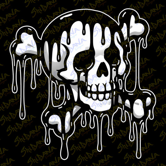 Dripping Crossbones Skull Vinyl Sticker | Laminated Cut-Out Decoration