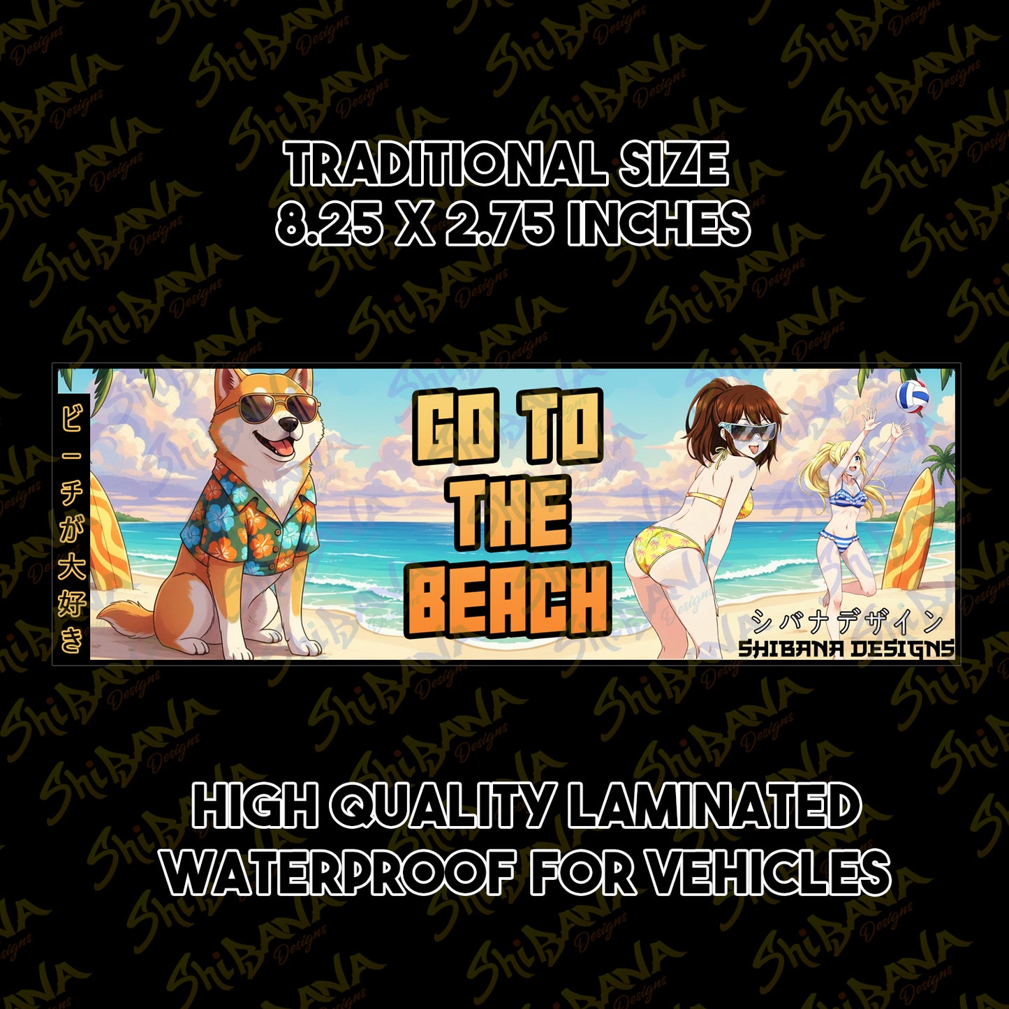 I Love The Beach Katakana SLAP Decal Vinyl Sticker | Summer Fun JDM Style