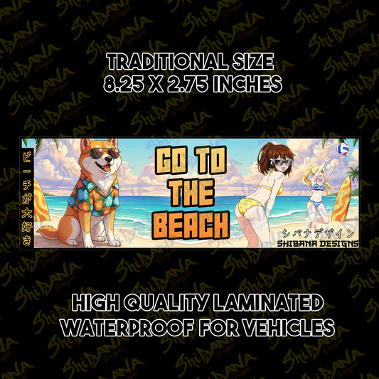 I Love The Beach Katakana SLAP Decal Vinyl Sticker | Summer Fun JDM Style