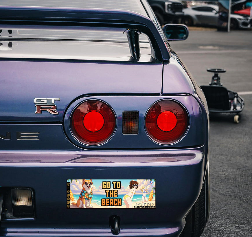 I Love The Beach Katakana SLAP Decal Vinyl Sticker | Summer Fun JDM Style