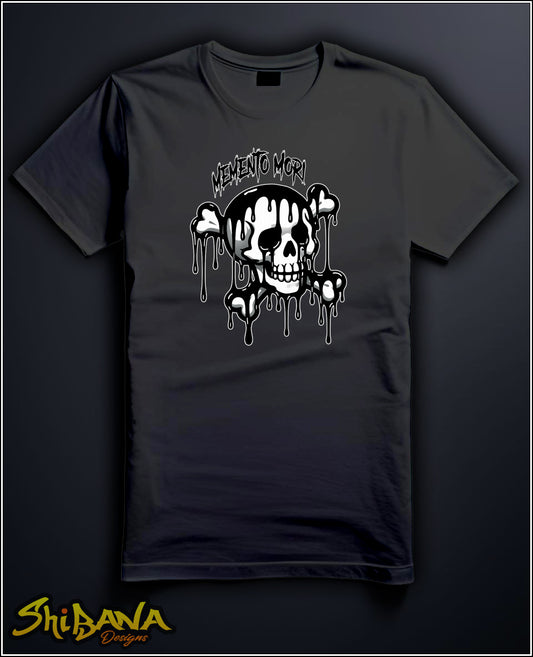 Memento Mori Dripping Skull T-Shirt | Latin for "Remember You Must Die" Unisex Tee