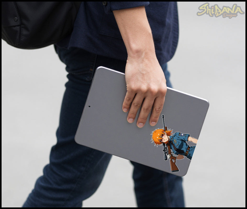 Hellsing Seras Victoria Police Girl Vinyl Sticker | Custom Fan Art w/ Rifle Decoration