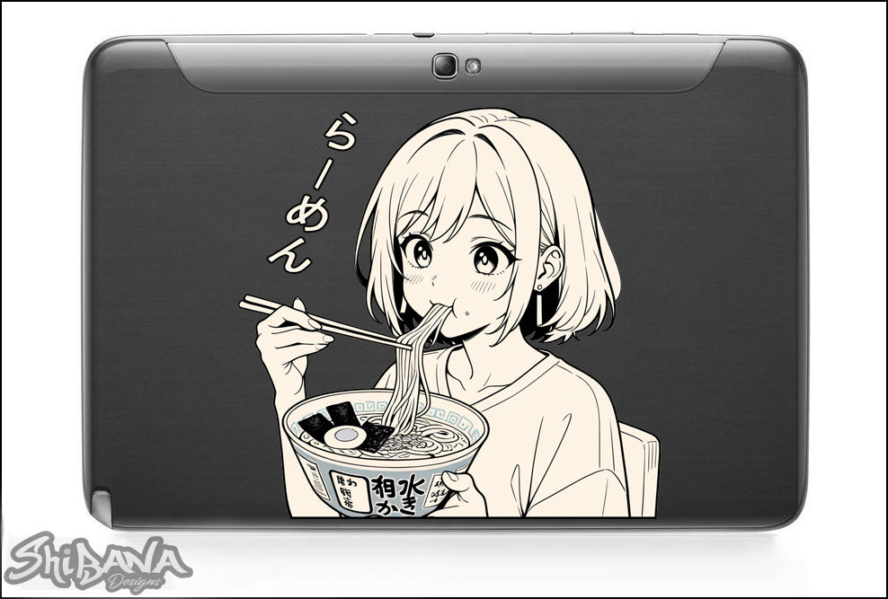 Ramen Manga Girl Decal Vinyl Sticker | Kawaii Anime Decoration