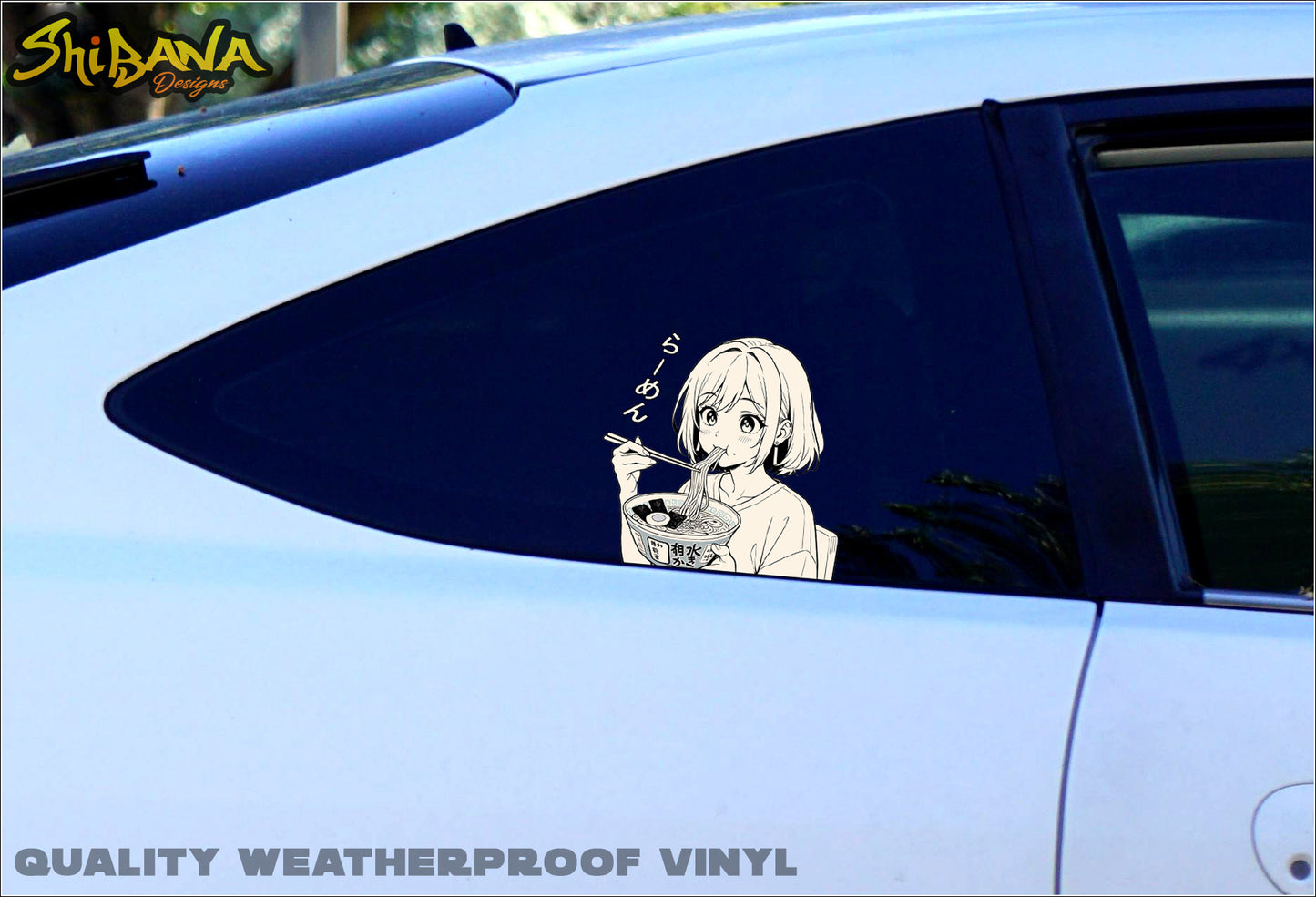Ramen Manga Girl Decal Vinyl Sticker | Kawaii Anime Decoration