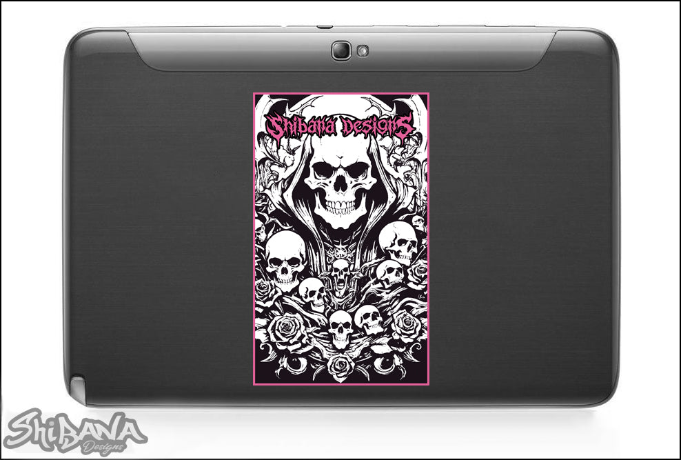 "Skulls and Roses" Sticker | Holographic Vinyl Waterproof Graphic Art