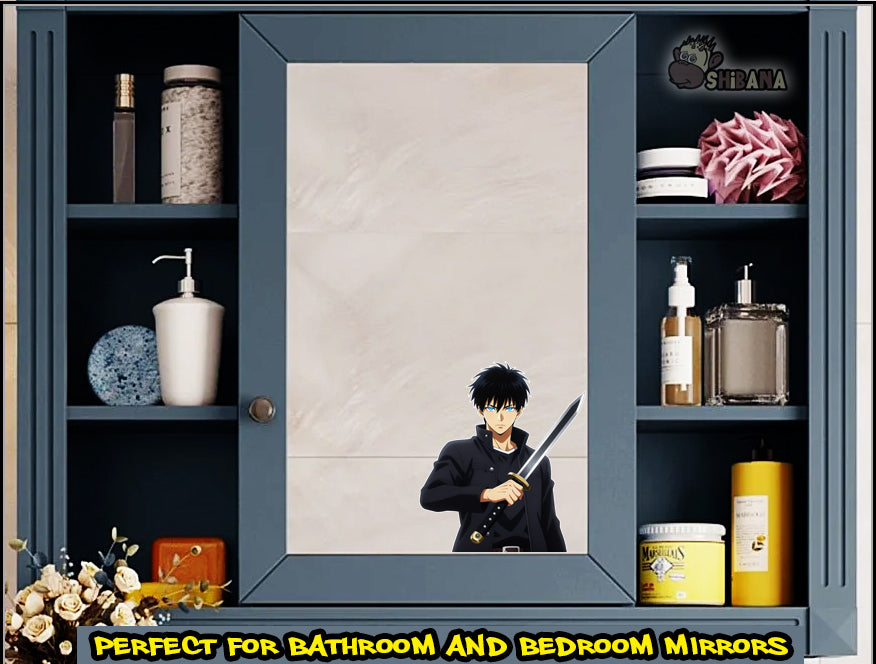 Solo Leveling Sung Jin-Woo Vinyl Sticker | Custom Fan Art Holding Sword Decoration