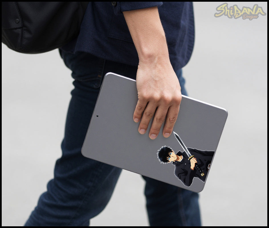 Solo Leveling Sung Jin-Woo Vinyl Sticker | Custom Fan Art Holding Sword Decoration