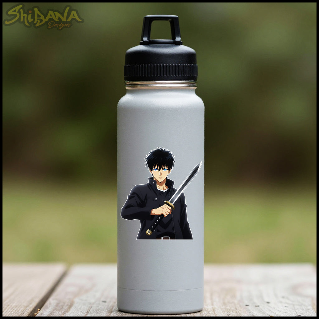 Solo Leveling Sung Jin-Woo Vinyl Sticker | Custom Fan Art Holding Sword Decoration