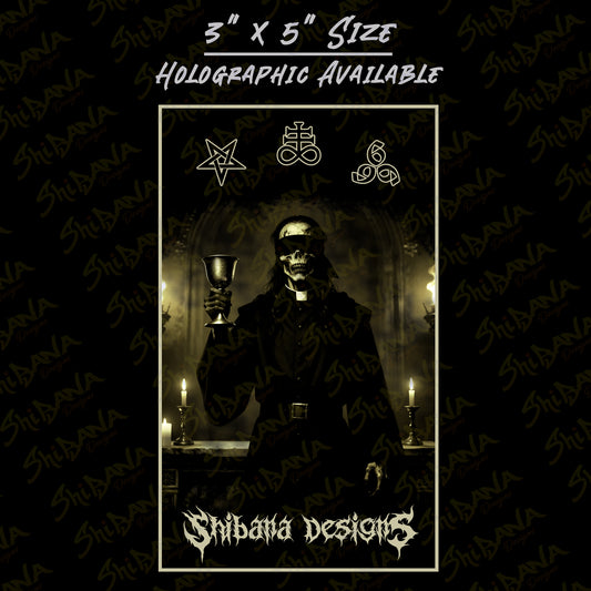 "Unholy Sacrament" Undead Priest Sticker | Holographic Vinyl Waterproof Graphic