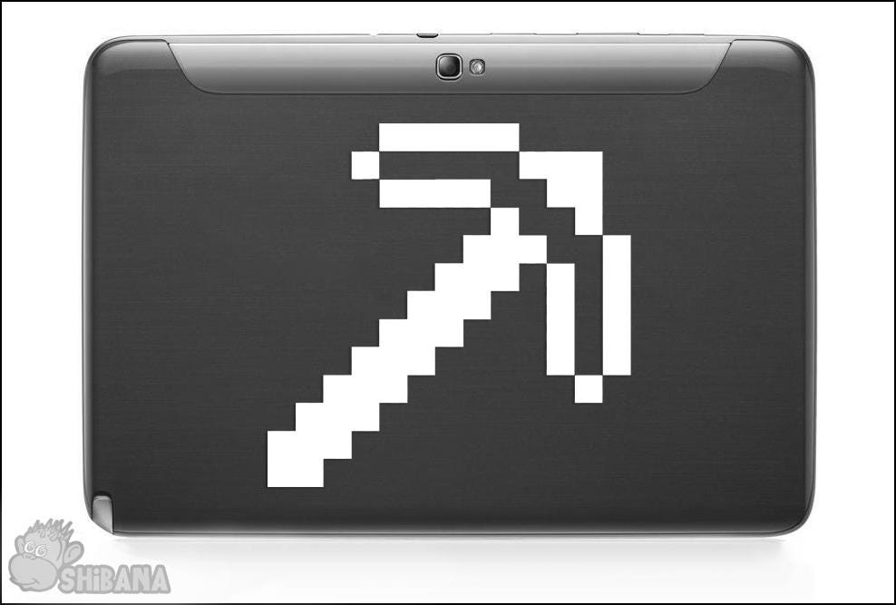 Minecraft Pickaxe Gamer Decal Sticker