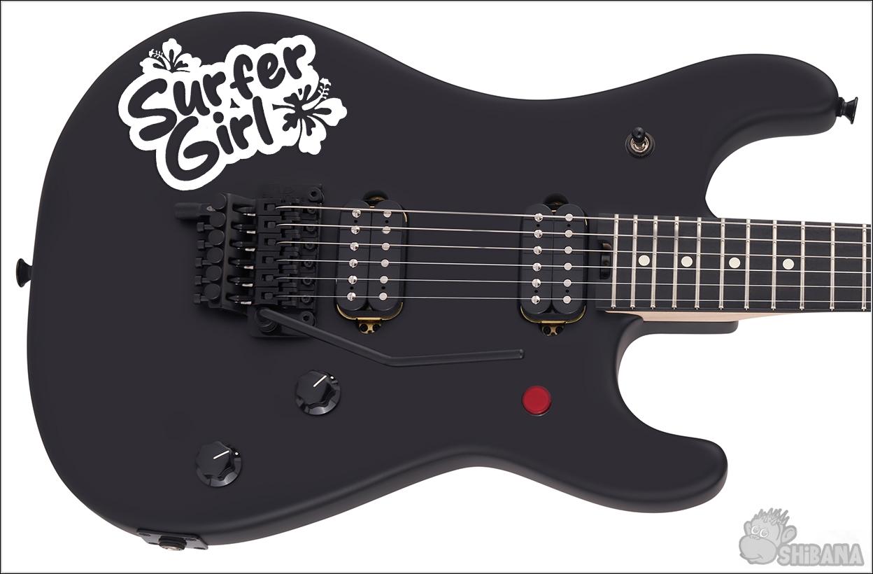 Surfer Girl Hibiscus Flower Decal Sticker: Waterproof Vinyl Decor