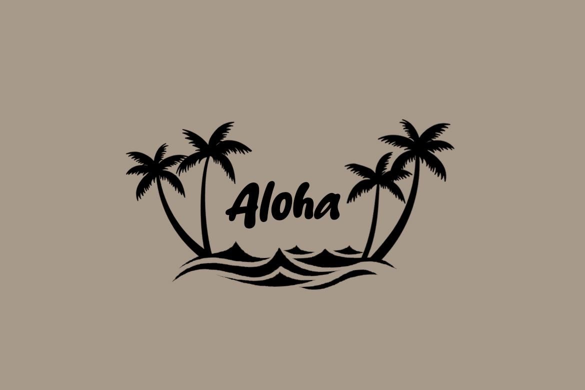 Aloha Palm Trees Tropical Hawaiian Decal Sticker