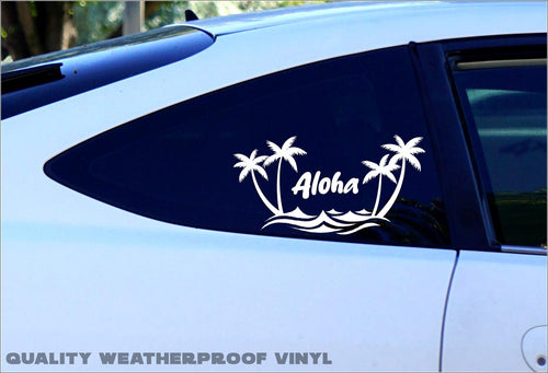 Aloha Palm Trees Tropical Hawaiian Decal Sticker
