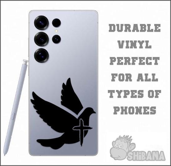 Christian Dove with Cross Decal Sticker
