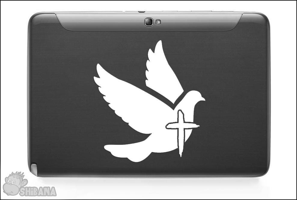 Christian Dove with Cross Decal Sticker