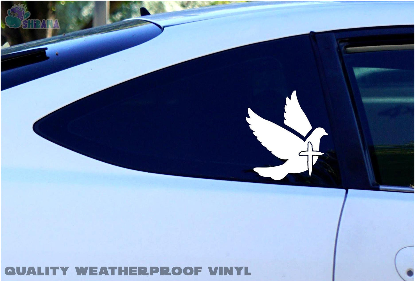 Christian Dove with Cross Decal Sticker