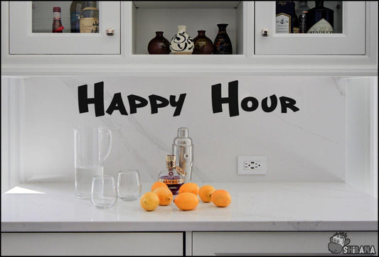 Happy Hour Bar Kitchen Wall Decor Decal Sticker