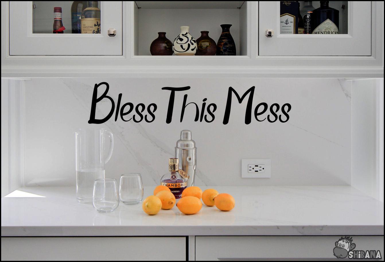 Bless This Mess Decal Sticker Decor for Home Wall Kitchen Window