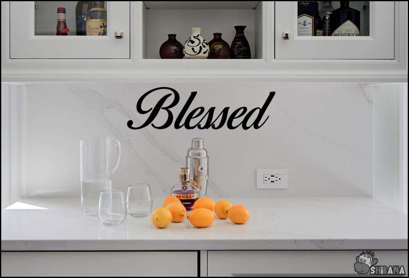 Blessed Decal Sticker Decor for Home Wall Kitchen Window
