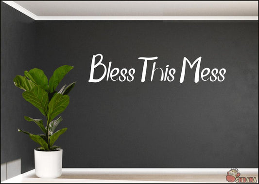 Bless This Mess Decal Sticker Decor for Home Wall Kitchen Window