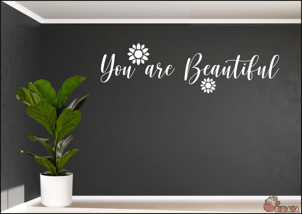 You Are Beautiful Decal Sticker Decor for Mirror | Car | Wall | Window