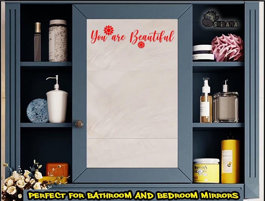 You Are Beautiful Decal Sticker Decor for Mirror | Car | Wall | Window