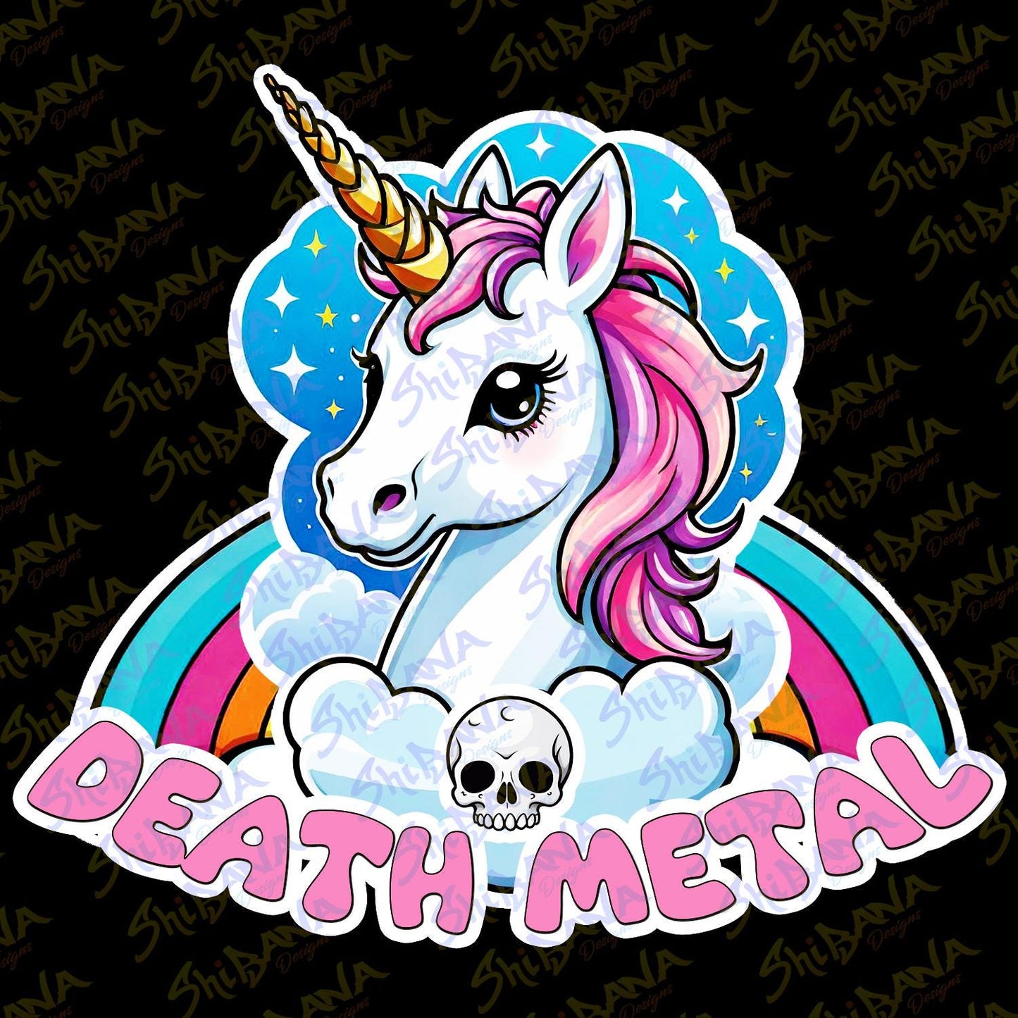 Death Metal Unicorn T-Shirt | Cute Colorful Music Tee