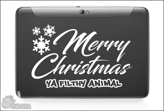 Merry Christmas Ya Filthy Animal Funny Decal Sticker Decor for Car + Window + Home