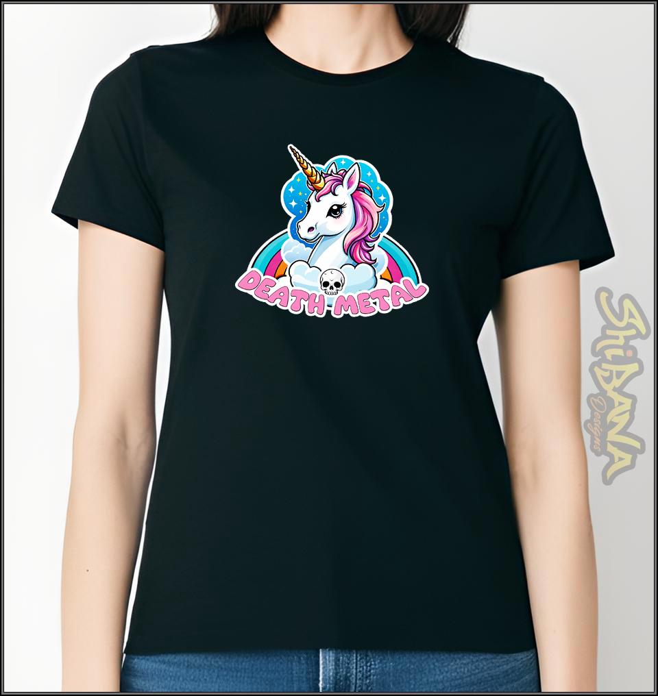 Death Metal Unicorn T-Shirt | Cute Colorful Music Tee