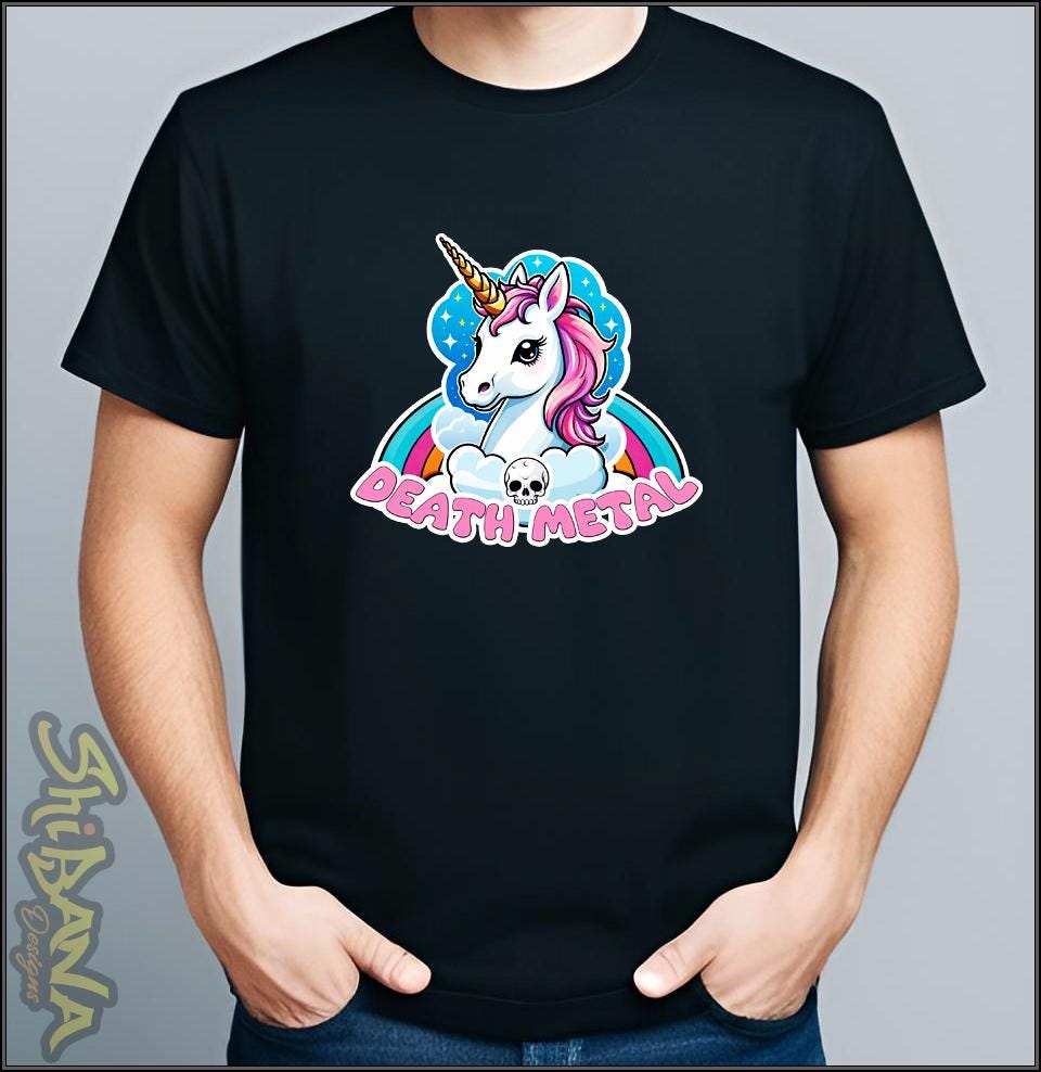 Death Metal Unicorn T-Shirt | Cute Colorful Music Tee