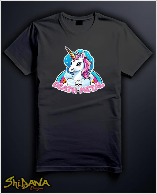 Death Metal Unicorn T-Shirt | Cute Colorful Music Tee