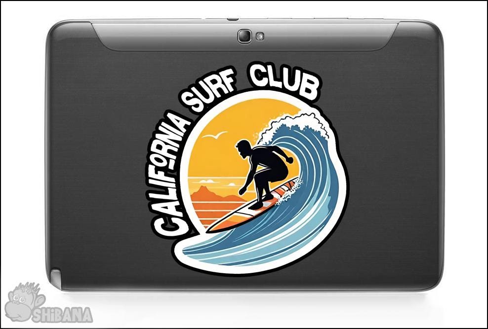 California Surf Club Surfing Life Decal Vinyl Sticker