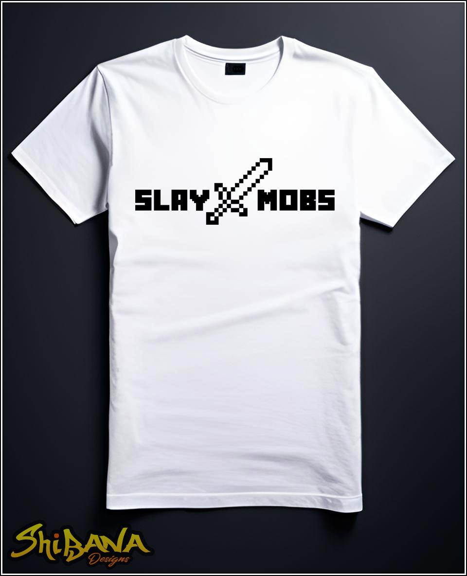 Minecraft Sword Slay Mobs T-Shirt | Mine Craft Gamer Style Tee