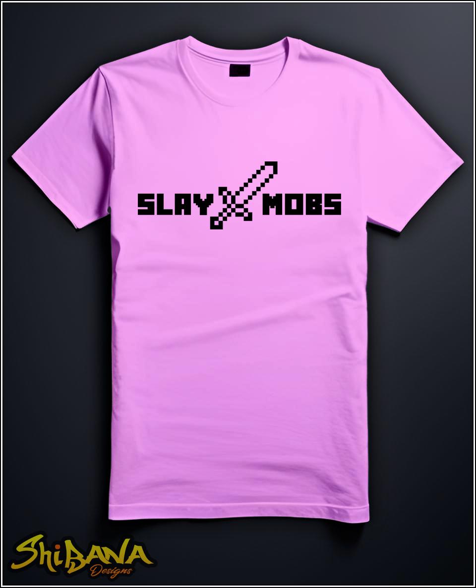 Minecraft Sword Slay Mobs T-Shirt | Mine Craft Gamer Style Tee