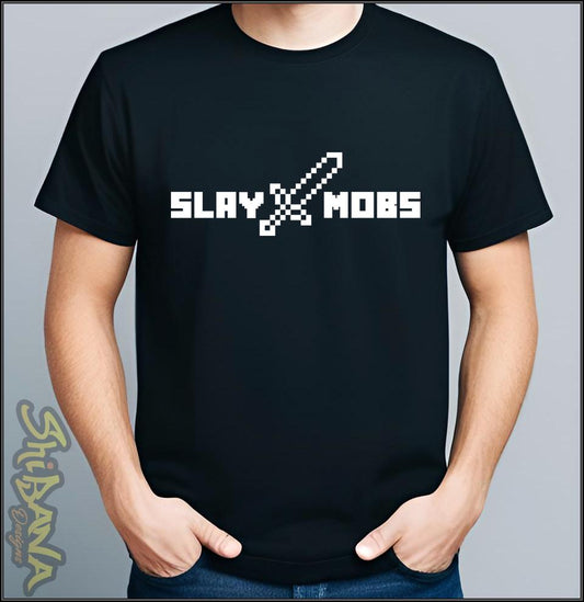 Minecraft Sword Slay Mobs T-Shirt | Mine Craft Gamer Style Tee