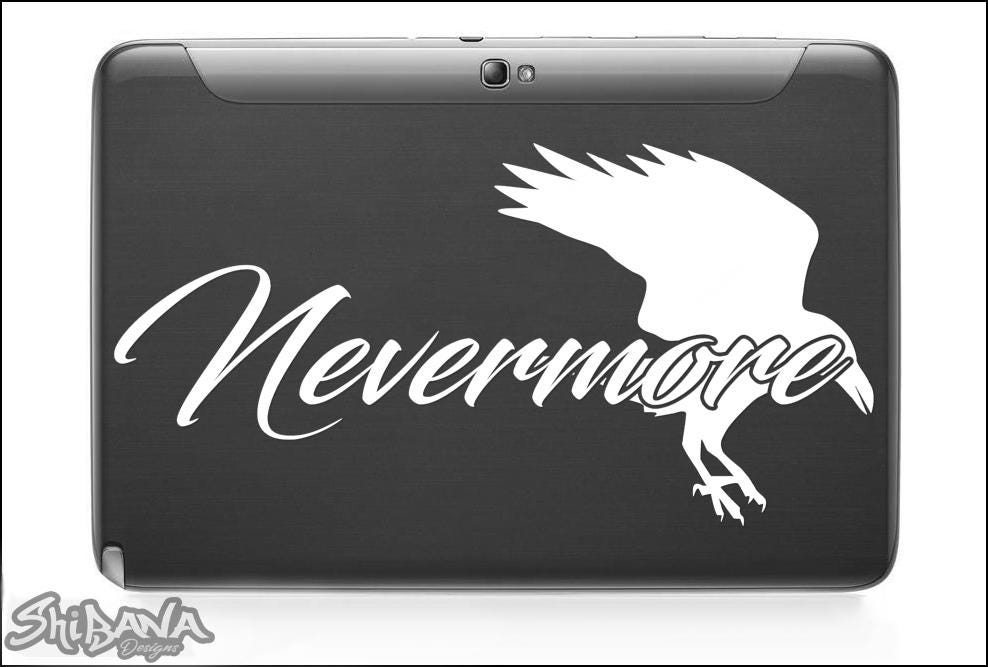 Nevermore - The Raven by Edgar Allan Poe Vinyl Decal Sticker Decor