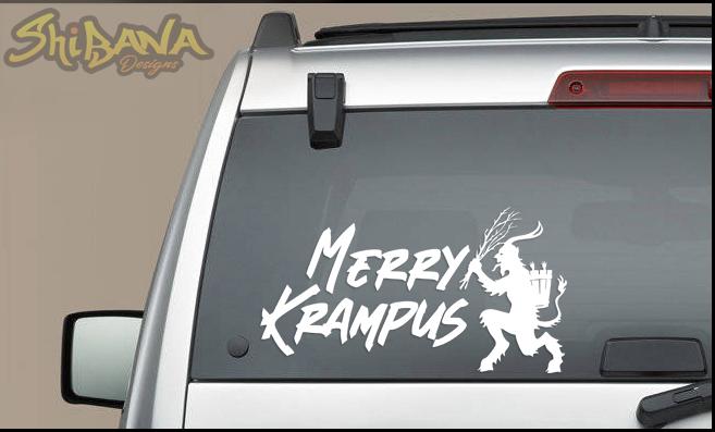 Merry Krampus Holiday Vinyl Decal Sticker Decor