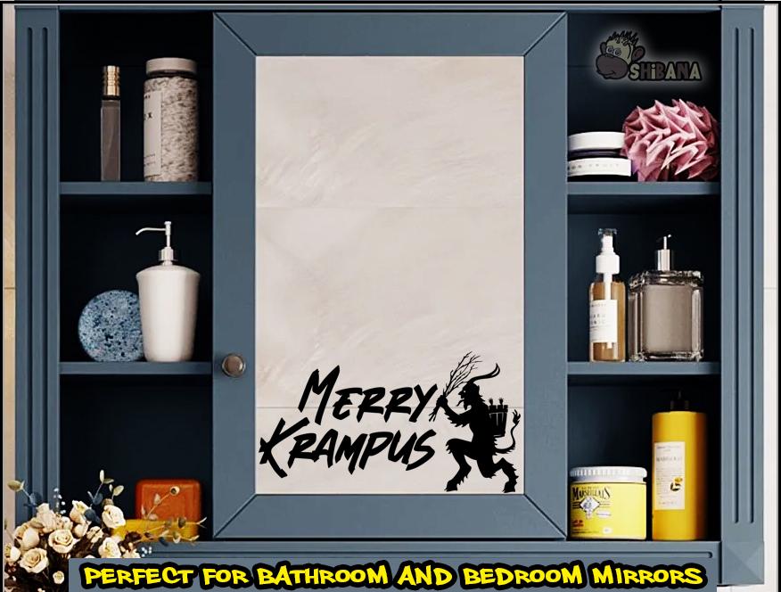 Merry Krampus Holiday Vinyl Decal Sticker Decor