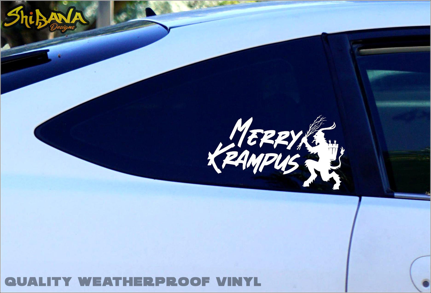 Merry Krampus Holiday Vinyl Decal Sticker Decor