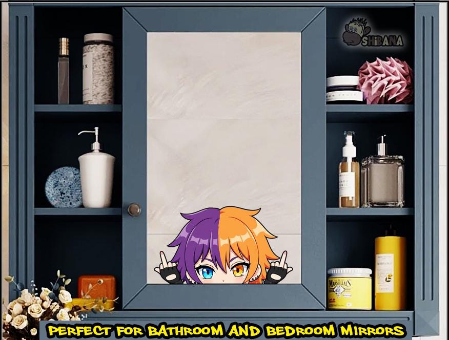 Middle Finger Anime Girl Peeker Die-Cut Decal Vinyl Sticker | Kawaii Flipping Off Punk Rocker